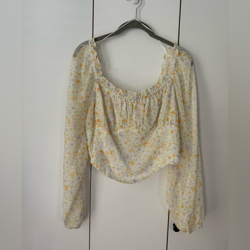 Elodie Cropped Corset-Style Blouse